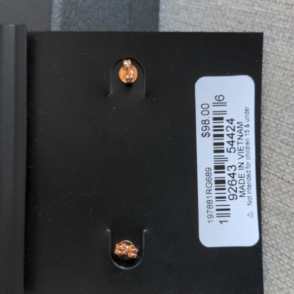 NWT Coch Open Circle Halo Stud Earrings, Rose Gold - Picture 4 of 5